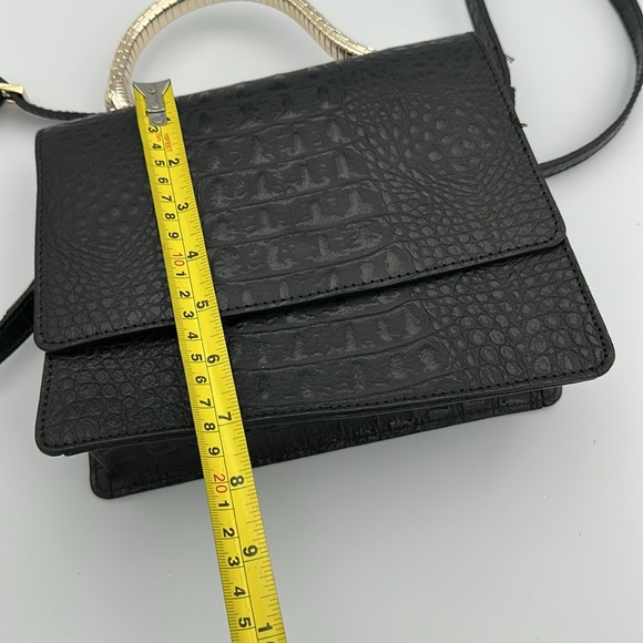 House of Harlow 1960 Croc Embossed Gold Snake Handle Crossbody Bag Like New - Picture 12 of 12